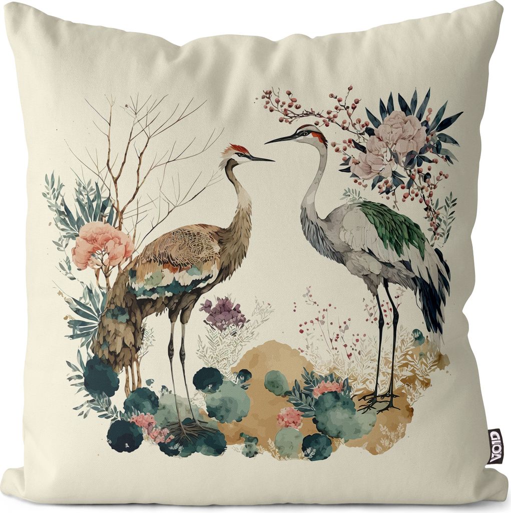 VOID Kranich Asien Vogel See Kissenbezug Kissenhülle Polyester Dekoration Outdoor Dekokissen
