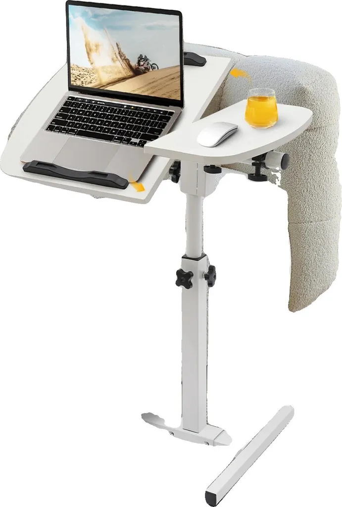Bureau réglable en hauteur 60-95 cm en MDF et acier - Modèle Ergo Pro