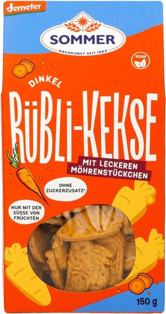 The image shows the front packaging of a food product, specifically cookies, with prominent branding and product information.