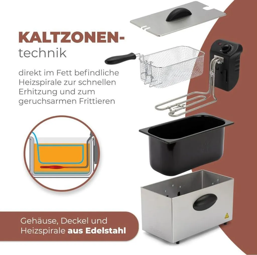 Friteuse en acier inoxydable 3L Clatronic FR 3586 - Cuisson précise - 17