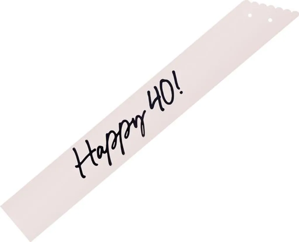 Accessorio Outfit 40 Compleanno | Fascia Happy 40 Crema 76cm