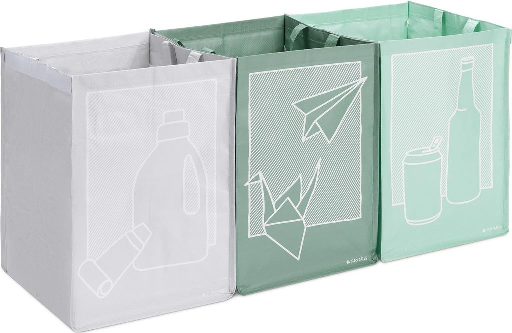 Navaris 3er Set Recycling Taschen für Glas Plastik und Produktbild 