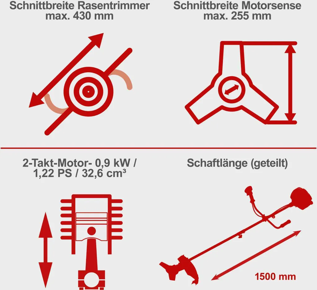 Débroussailleuse thermique BCH3300-100PB Scheppach livrée avec 2 bobines