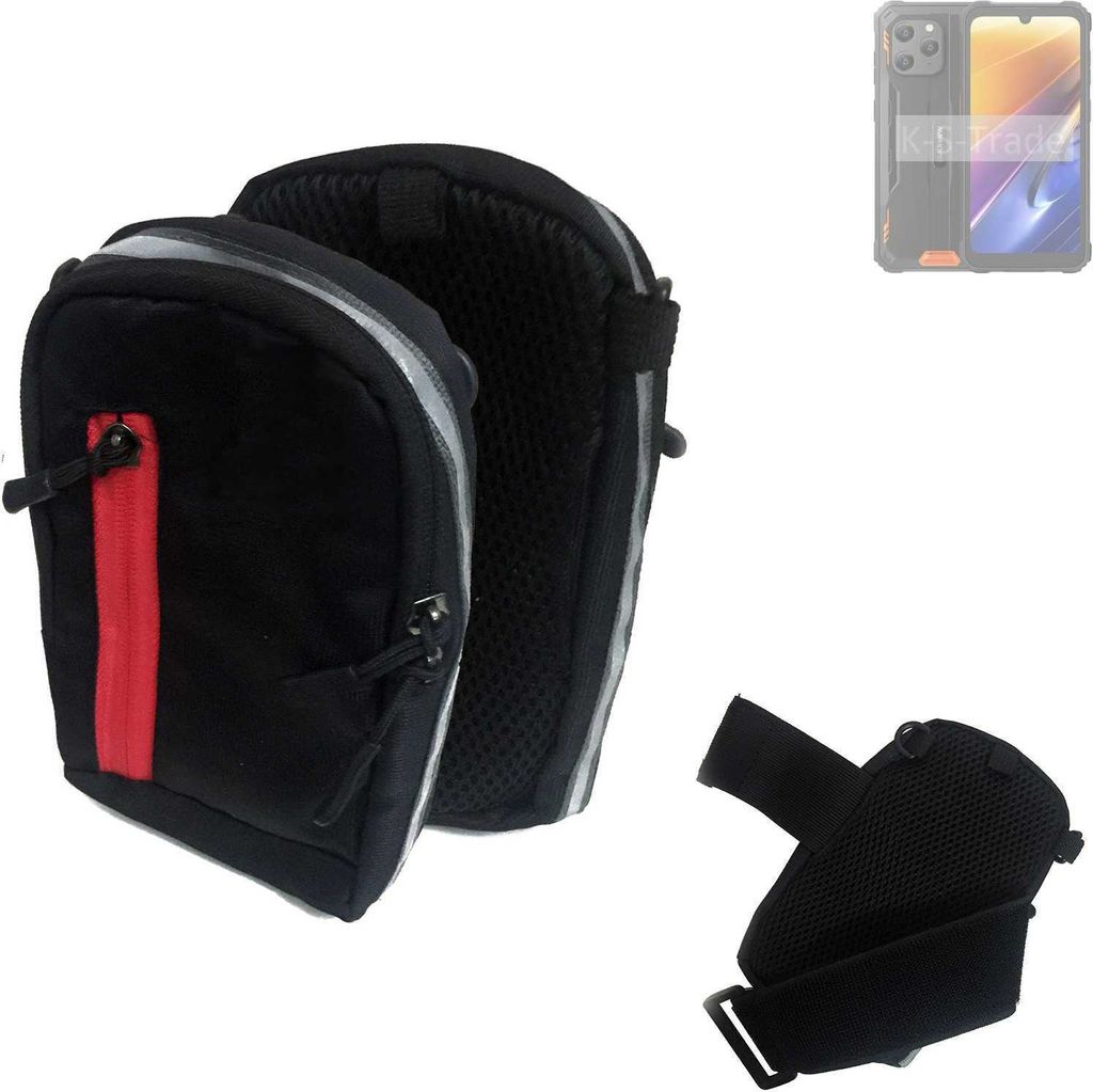 K-S-Trade Outdoor Gürteltasche Holster Umhängetasche kompatibel mit Blackview BV5300 Plus schwarz Handy Tasche Case travelbag Schutz Hülle Handy