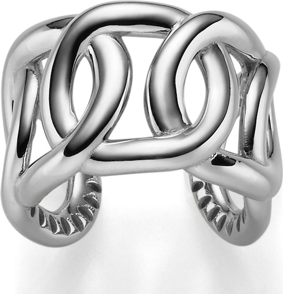 Breiter offener Ring Damenring aus 585 Gold Weißgold Breite 17mm, Ringgröße:Innenumfang 56mm Ø17.8mm