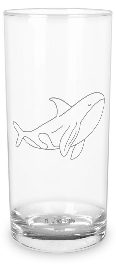 Mr. & Mrs. Panda Glas Orca 400 ml - Transparent - Geschenk, Meer, Orcas, Arbeit, Büro, Cocktailglas, Motivation, Longdrinkglas, Trinkglas, Tumbler...