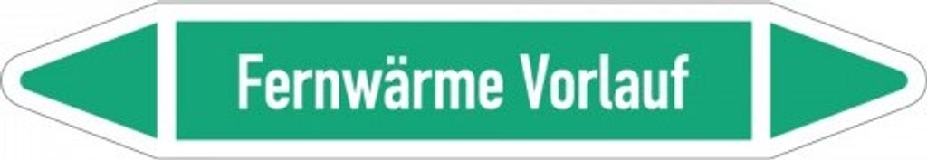 Dreifke Aufkleber I RKZ-Etikett Fernwärme Vorlauf, DIN 2403, grün/weiß, für ...