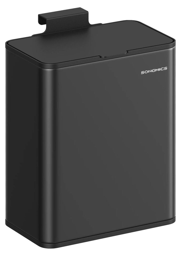 Mülleimer & Abfalleimer - LTB810 - Hängend, 8 l, Kunststoff, Rechteckig, Für Schranktür oder Wand, Mit Haken - Schwarz