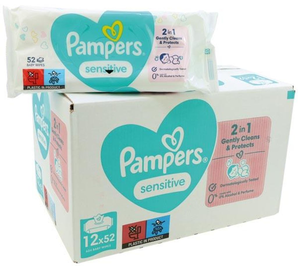 Pampers Detské obrúsky Sensitive - 12x52 kusov Obrázok produktu 