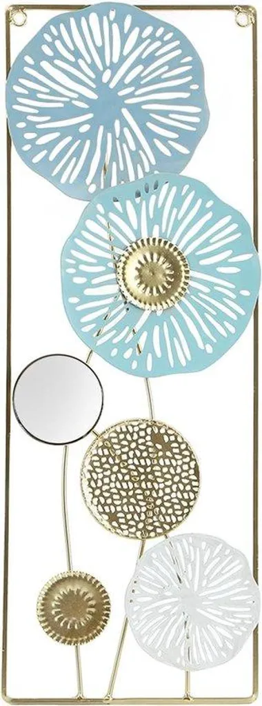 Miroir mural moderne en métal doré avec cadre géométrique chic - 60cm