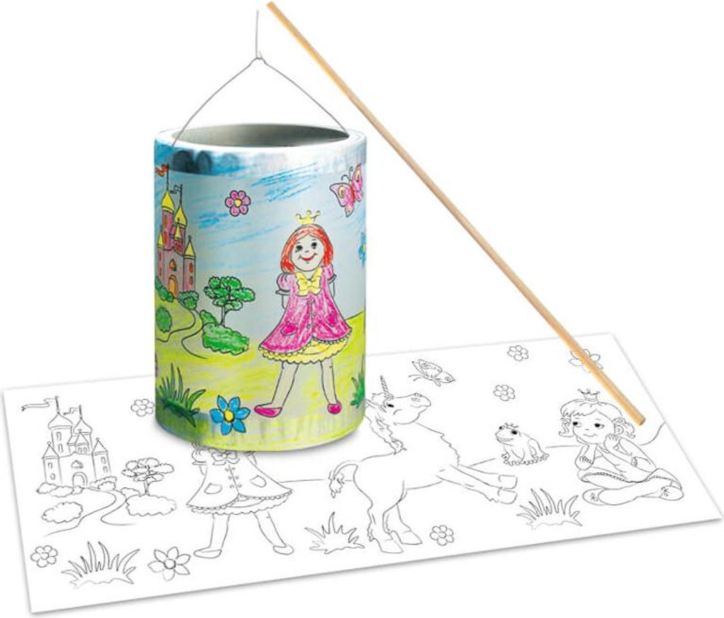 URSUS Laternen-Bastelset 13 Prinzessin zum Ausmalen