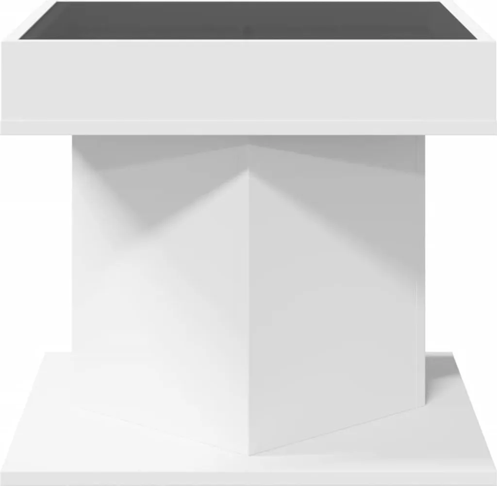 Tavolino vidaXL Bianco con Luci LED | Mobile Living 50x50x45 cm - 6