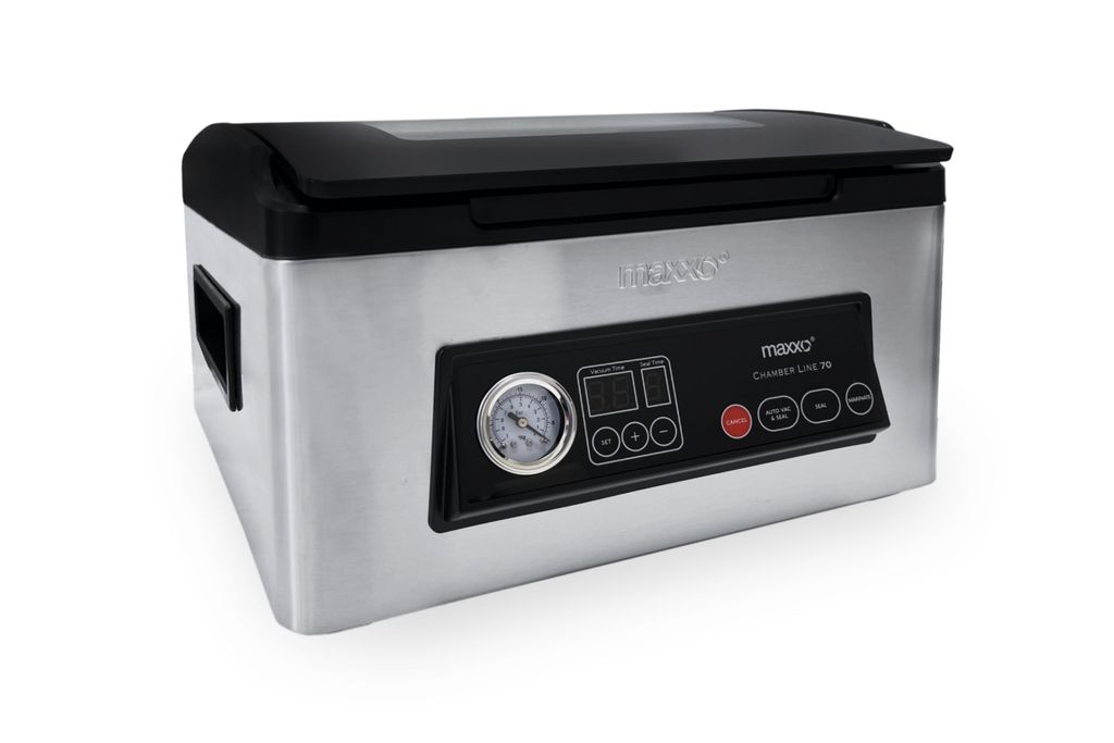 A vacuum sealing machine on a white background.