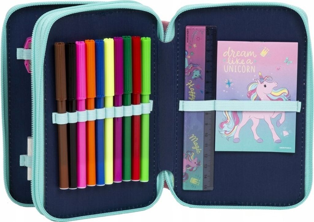 Mädchen 6-in-1 Rucksack-Set – Mit Lunchtasche, Federmäppchen, Flasche, Einhorn-Design, Größe L
