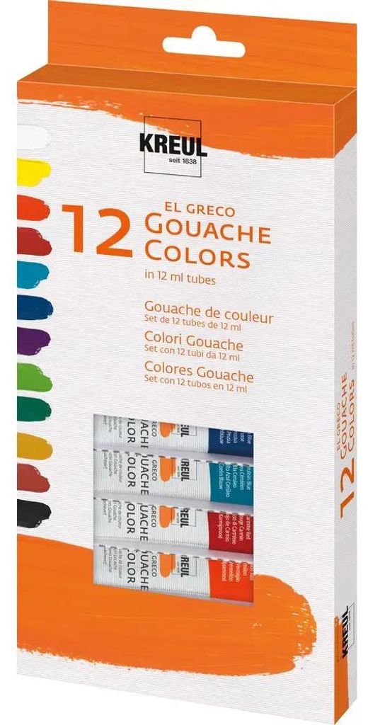 KREUL 26250 KREUL Gouacheverf, kleur El Greco, 12 ml, set Productafbeelding 