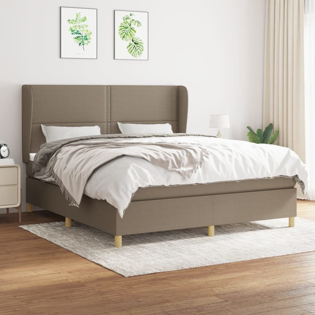Maison Exclusive - Boxspringbett mit Matratze Taupe 180x200 cm Stoff