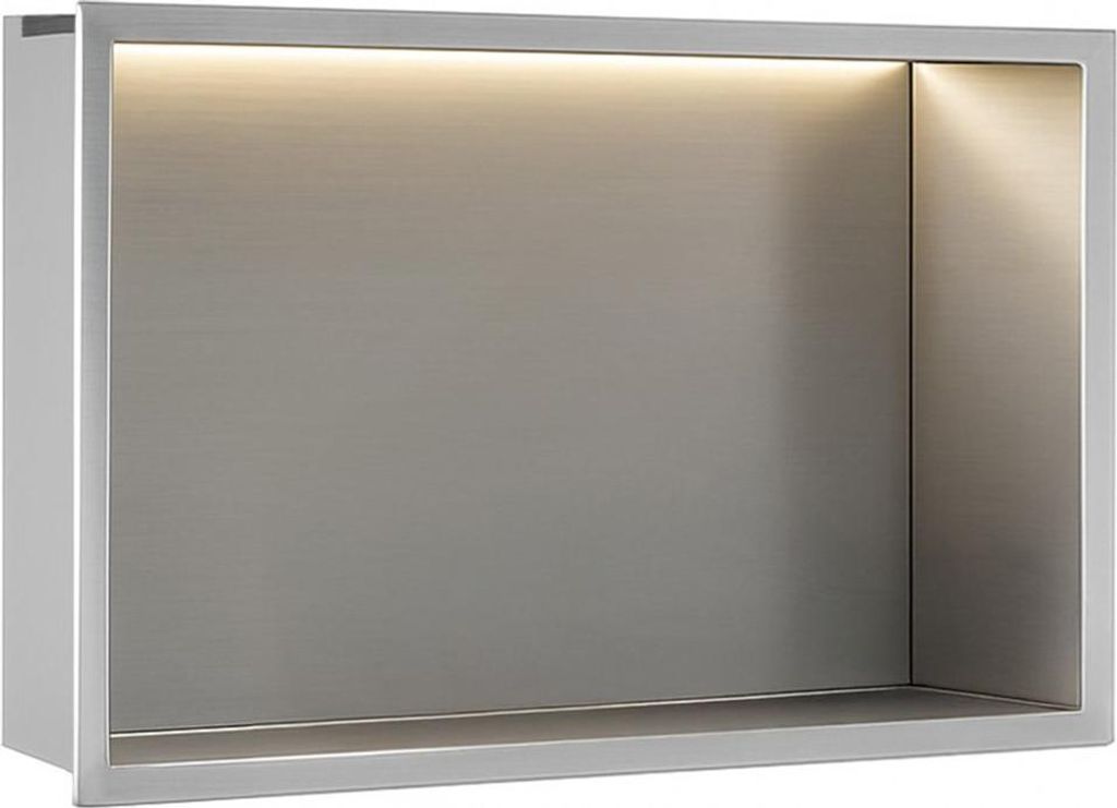 Wandeinbau-Regal Fürs Bad REA 30x45 Brush Steel Produktbild 