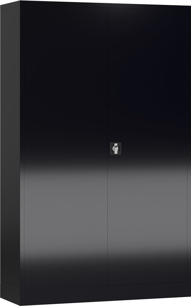 Metallschrank abschließbar Flügeltürenschrank 1945 x 1200 x 600 mm tiefschwarz X-530389