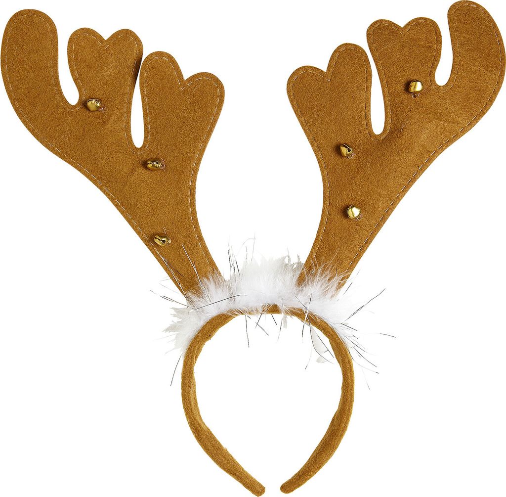 Rentier Haarreif mit Marabou und Glöckchen Produktbild 