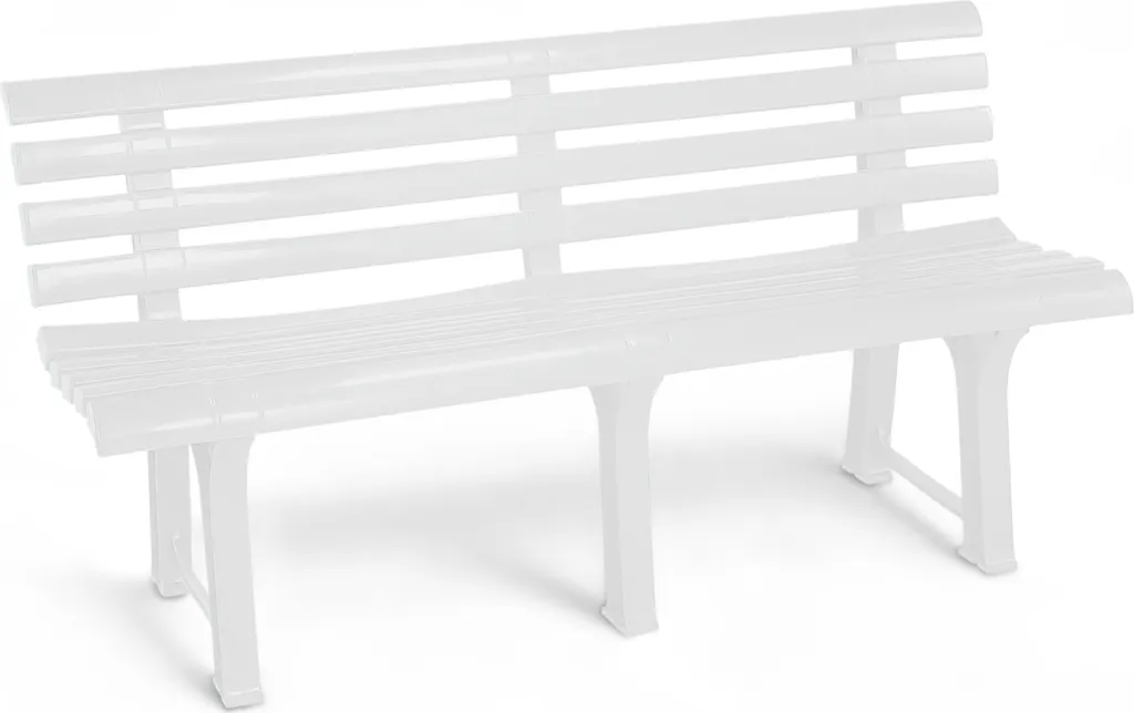 Banc extérieur ORCHIDEA sans entretien blanc en plastique solide