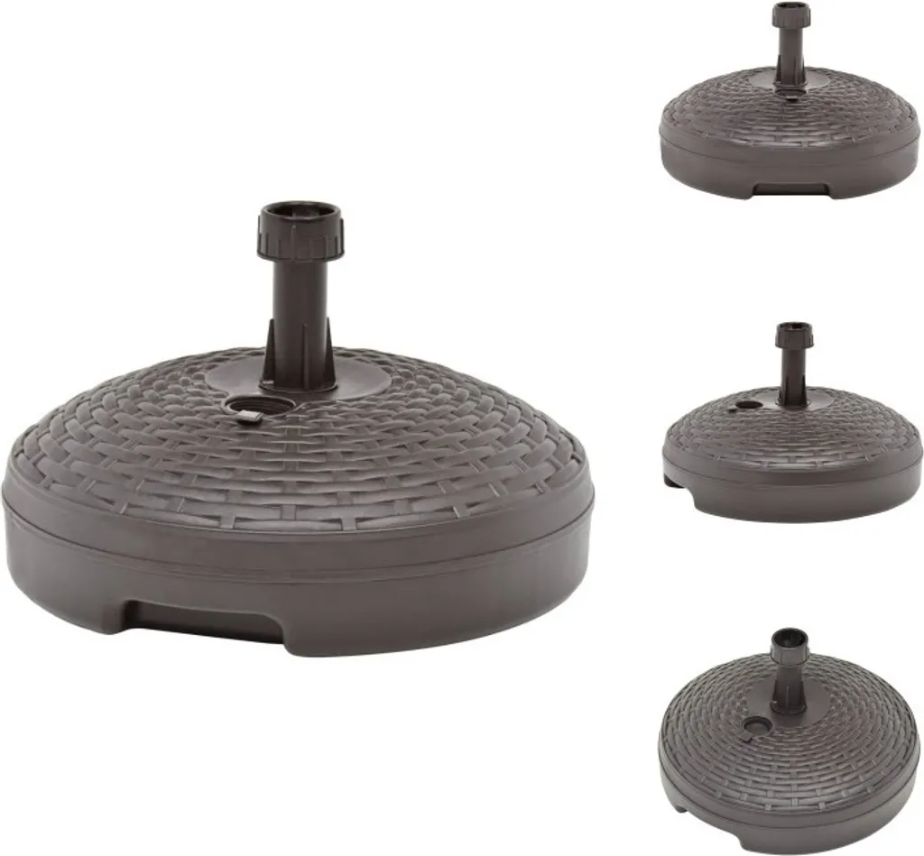 Pied de parasol pour balcon et terrasse socle lestable 20L brun