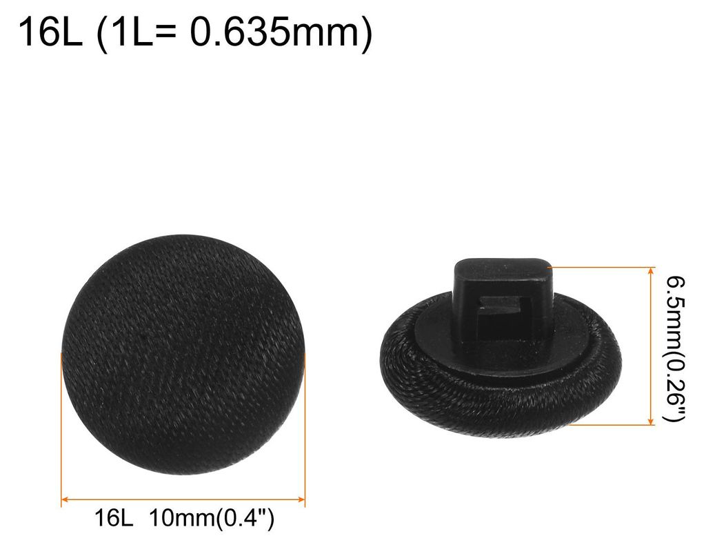 10 Stš¹ck Kn?pfe 10mm Stoffbezogene Kn?pfe Schwarz N?hkn?pfe mit Stoff bezogen Runder Kunststoffschaft ?sen Vintage fš¹r Anzš¹ge Kleider Blus...