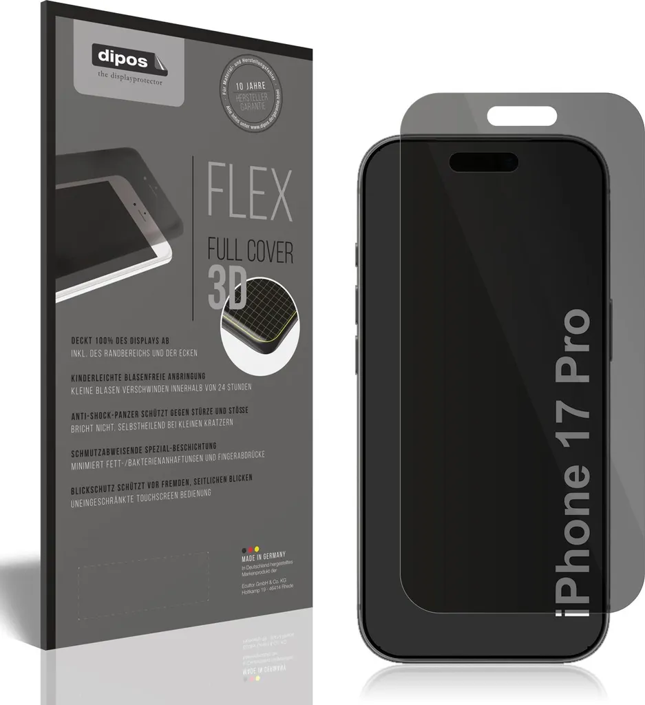 Pellicola protettiva Privacy per Apple iPhone 17 Pro Protezione Antiurto Anti-Shock