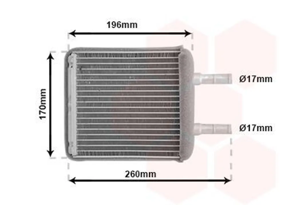 Radiateur de chauffage VAN WEZEL 82006216 pour HYUNDAI GETZ TB