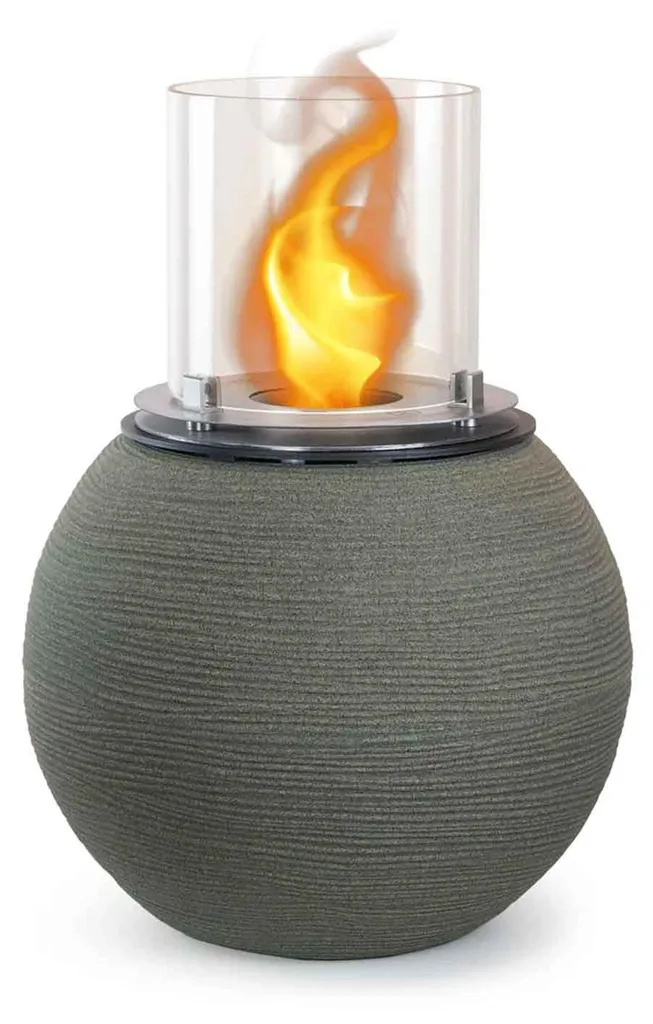 Cheminée au bioéthanol de salon Botticelli design vert ø 40xH54 cm