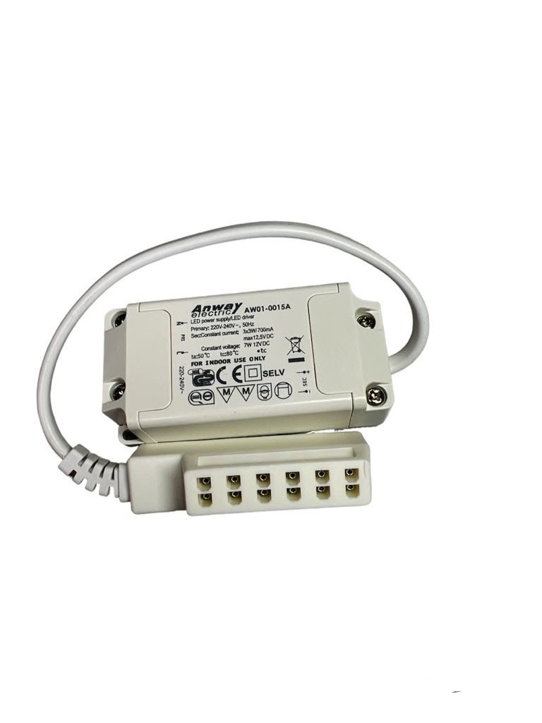Anway Electric LED Trafo weiß Kunststoff 3x3W 700mA 12,5V Produktbild 