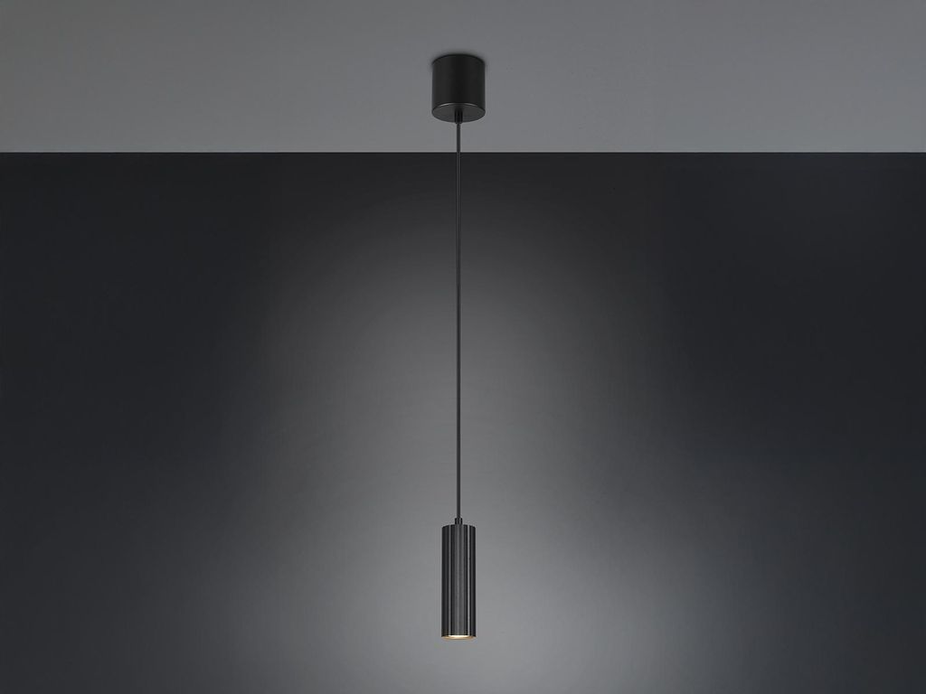 Kleine LED Pendelleuchte einflammig Schwarz, Küchenlampe hängend für Esstisch