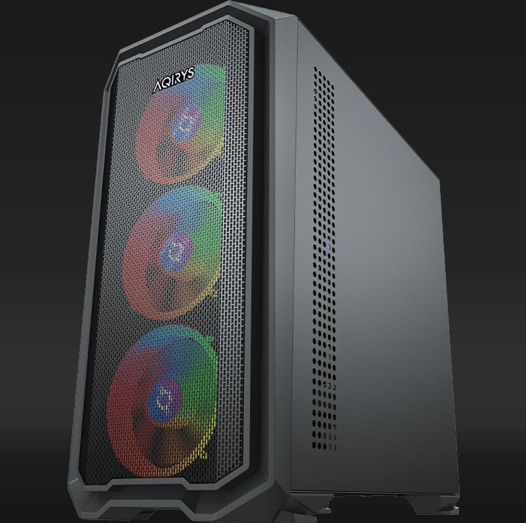 Aqirys WEZEN, Midi Tower, PC, Schwarz, micro ATX, Mini-ITX, Acrylnitril-Butadien-Styrol (ABS), Gehärtetes Glas, Stahl, Gaming