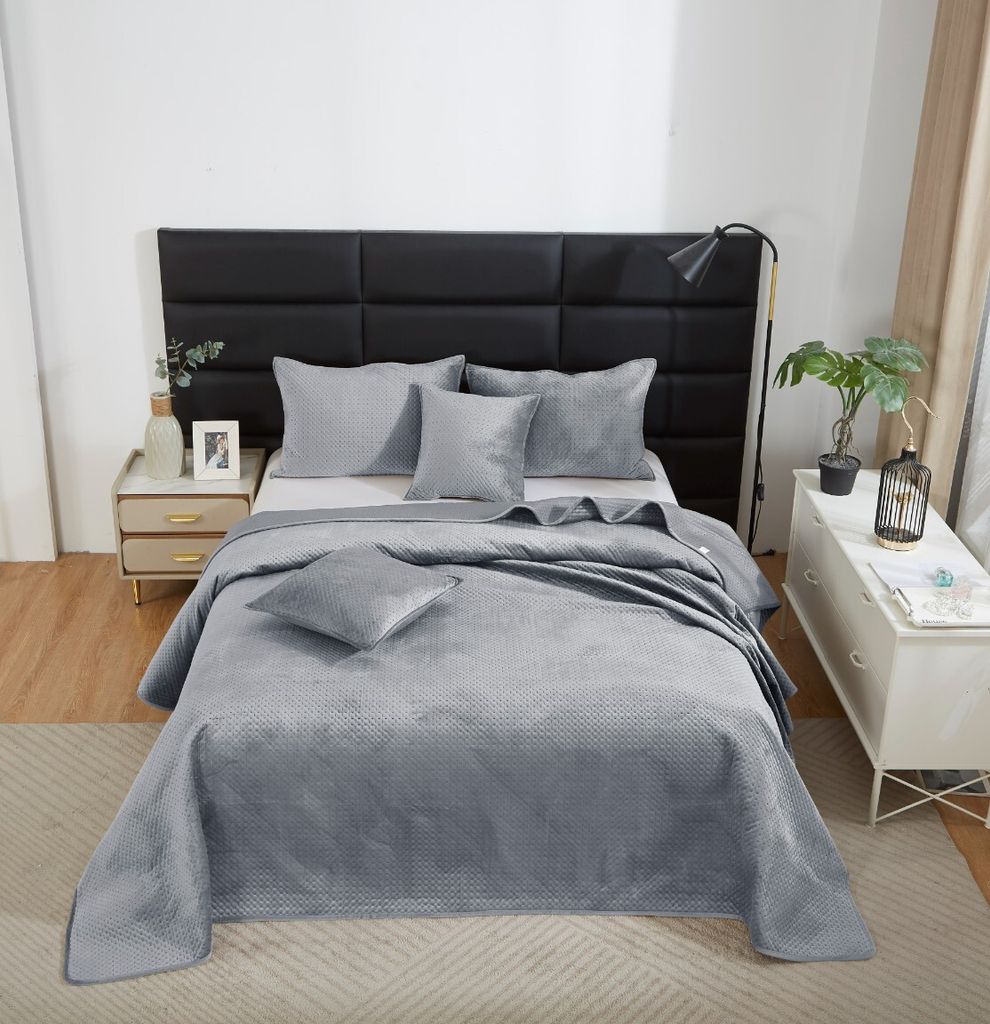 Steppbettdecke VELVET KAPPA Decke PLED 240x220 grau MAYA