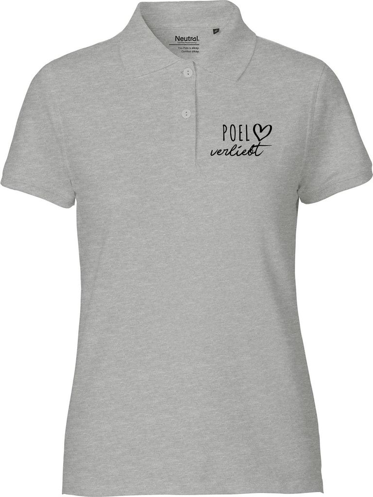Huuraa Damen Polo Shirt Poel verliebt S Sport Grey Bio Baumwolle Fairtrade Poloshirt Geschenkidee