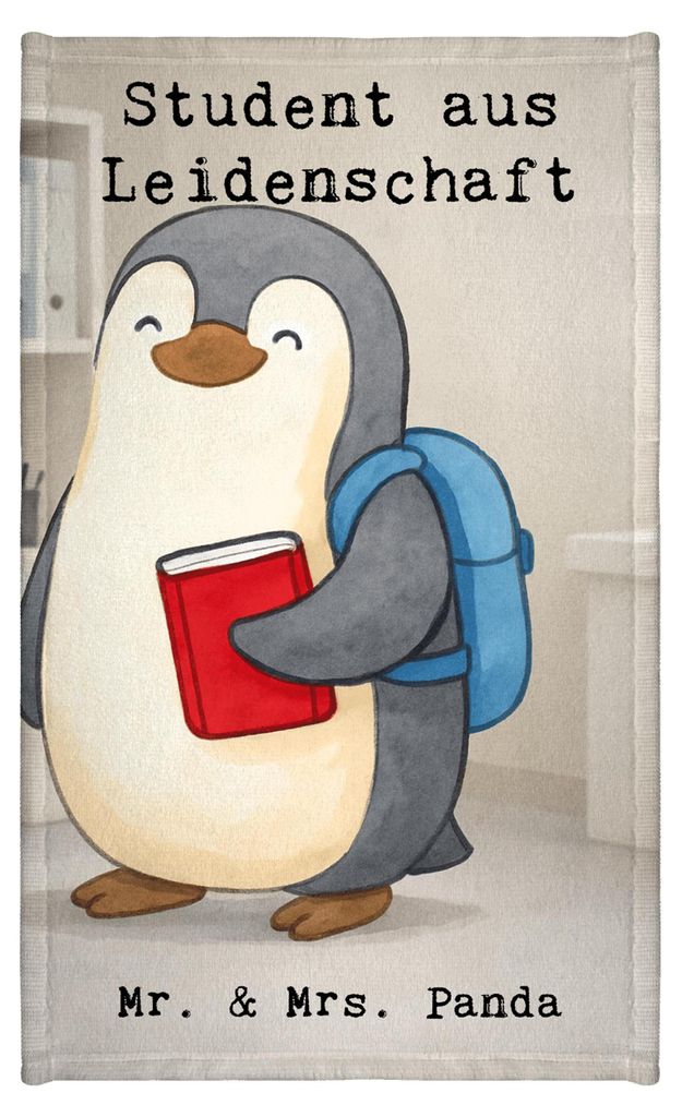 Mr. & Mrs. Panda Handtuch Student Leidenschaft Design - Weiß - Geschenk, Baumwollhandtuch, baumwolle, Frotteetuch, Gästetuch, Gästehandtuch 30x50