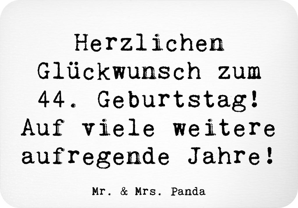 Mr. & Mrs. Panda magnet Spruch 44. Geburtstag Feier - Weiß - Geschenk, haftmagnet, Notizhalter, Freude, Meilenstein, Herzlichen Glückwunsch, zett...