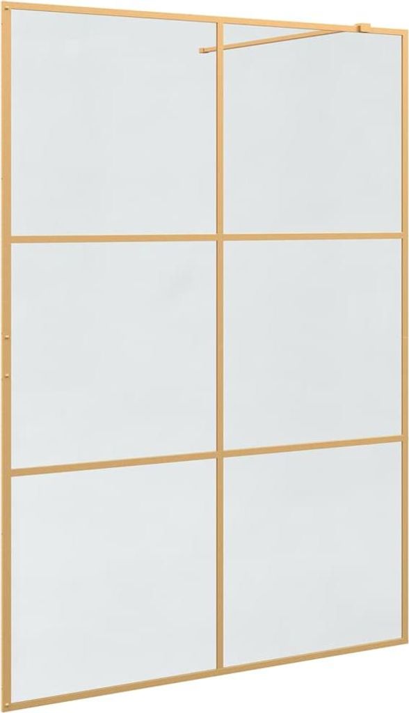 vidaXL Walk-in Duschwand Gold 140 x 195 cm Gehärtetes Glas