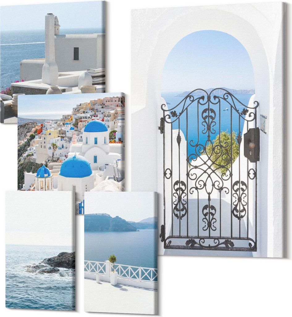 Wandbilder Leinwand 5-teilig – – Polycanvas Kunstdruck – Moderne Bilder für Wohnzimmer & Schlafzimmer – Aufhängefertig – 2x 30x30 cm +...