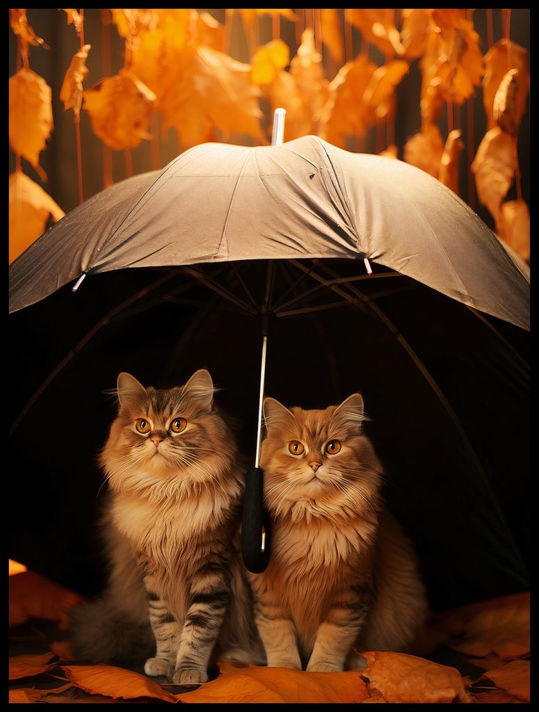Poster 60x80cm Herbstlicher Katzenunterschlupf
