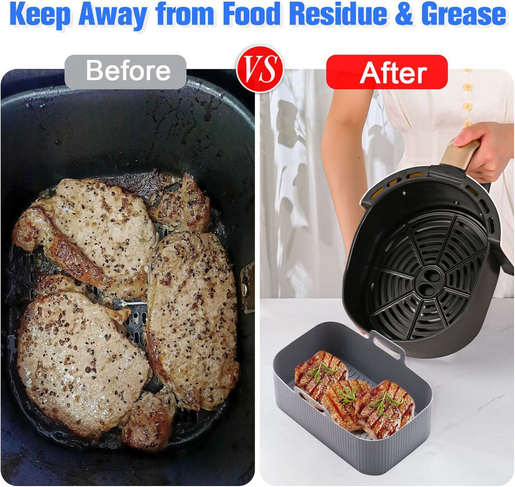 2 Stück Silikonformen Für Heißluftfritteuse - 21cm Backeinsätze Hitzebeständig