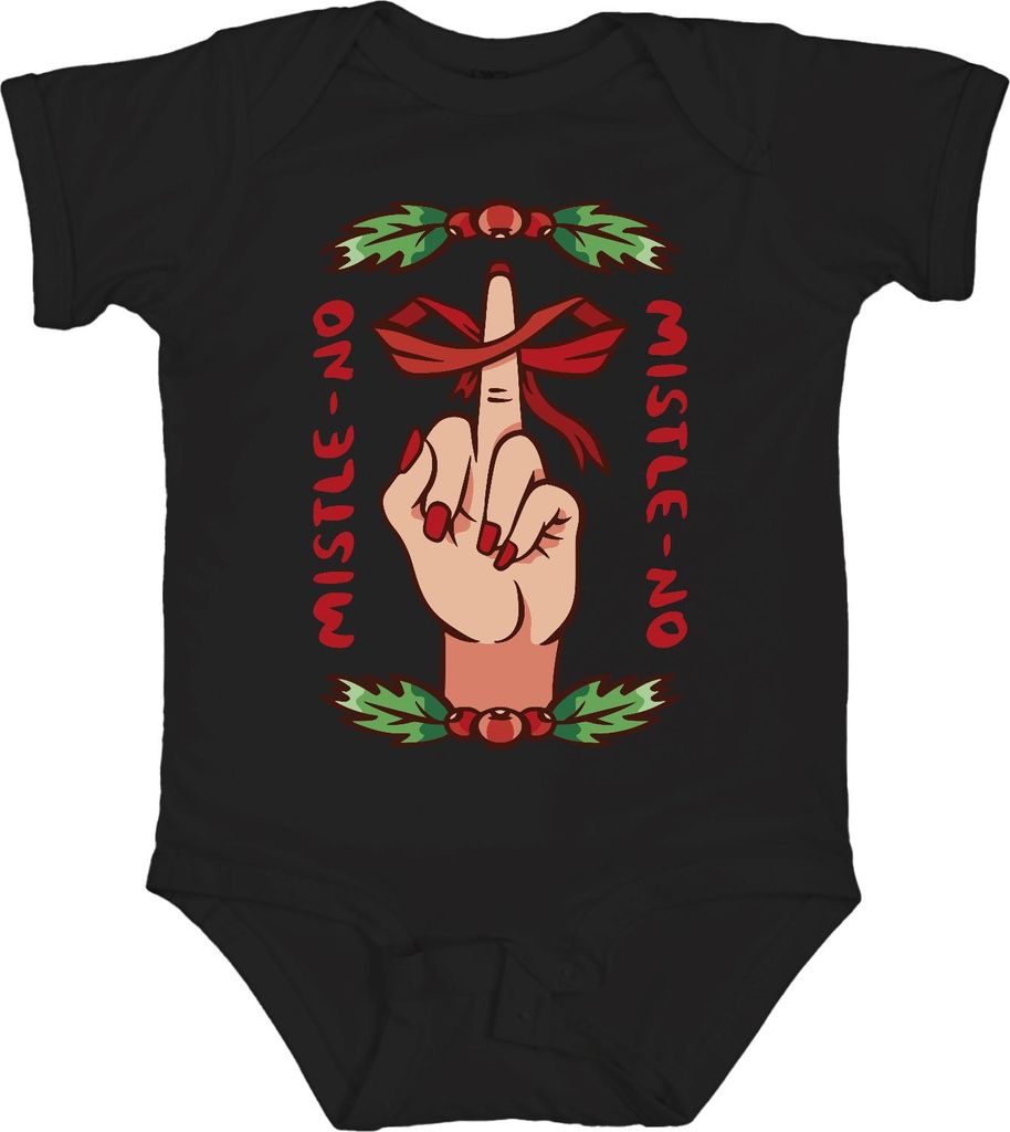 Mistle No Anti-Weihnachten - Weihnachtsgeschenk Christmas Unisex Baby Body, Schwarz, 3/6