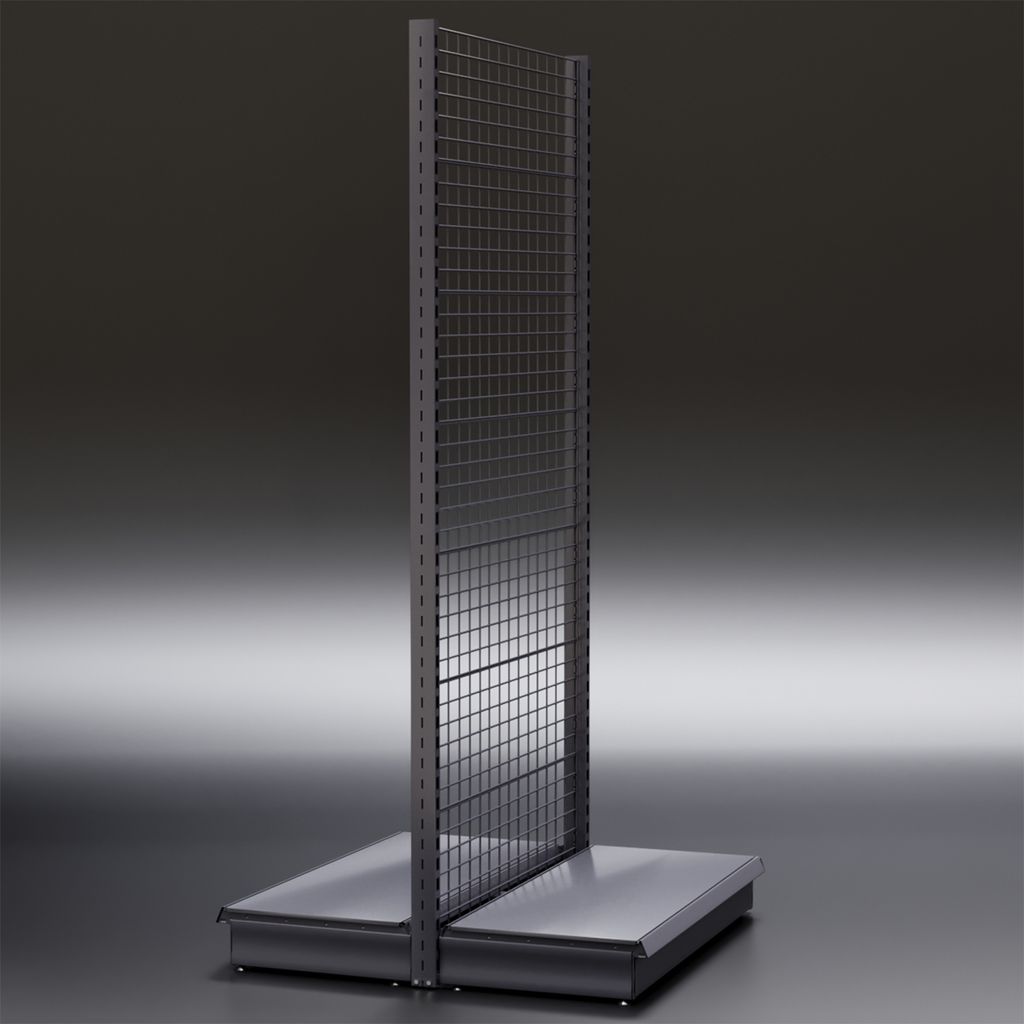 BROOKLYN | Mittelraumregal | B:H 100 x 225 cm | Gitter | Mittelgondel, Verkaufsregal, Ladenregal