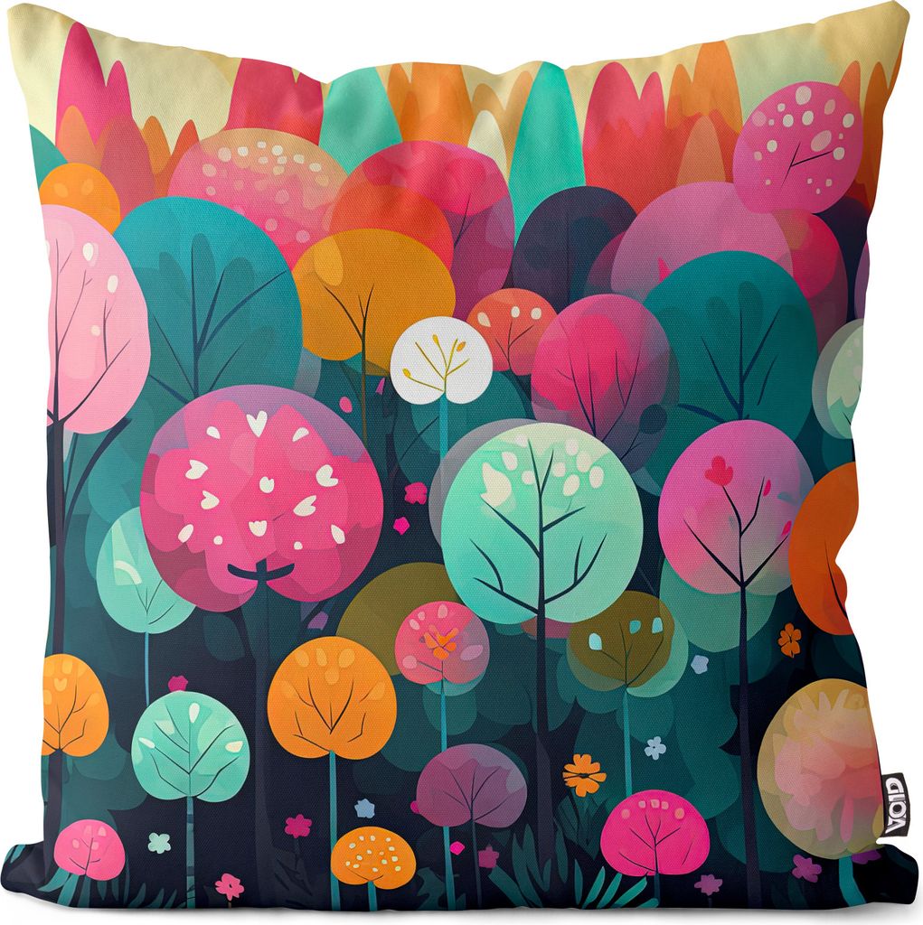 VOID Fantasie Wald Grafik Bunt Kissenbezug Kissenhülle sofa couch wohnzimmer dekoration wasserfest Outdoor Garten Kissen bezug deko