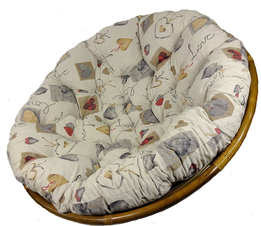 Polster , Kissen für Papasansessel , Ersatzpolster Papasan D 130 cm , Stoff Mirha Leinen Love