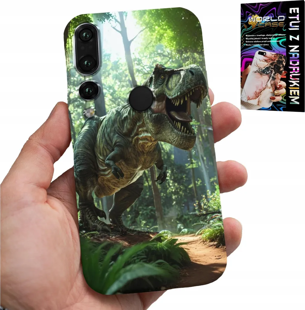 Custodia Huawei P20 Pro Dinosauro T-Rex + Vetro Temperato Omaggio