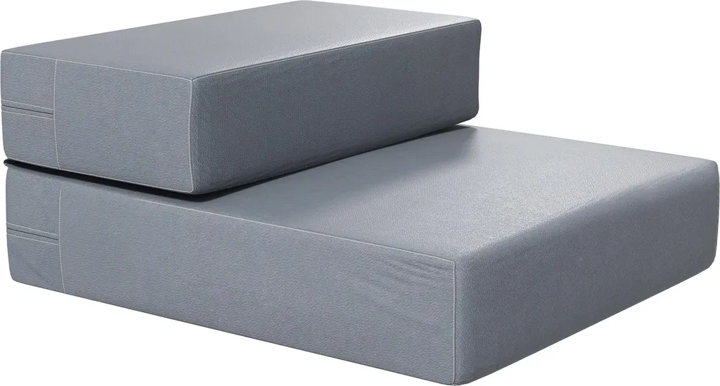 Escalier Pliable Animaux 2 Marches en Tissu Gris Confort L45 x l39 cm