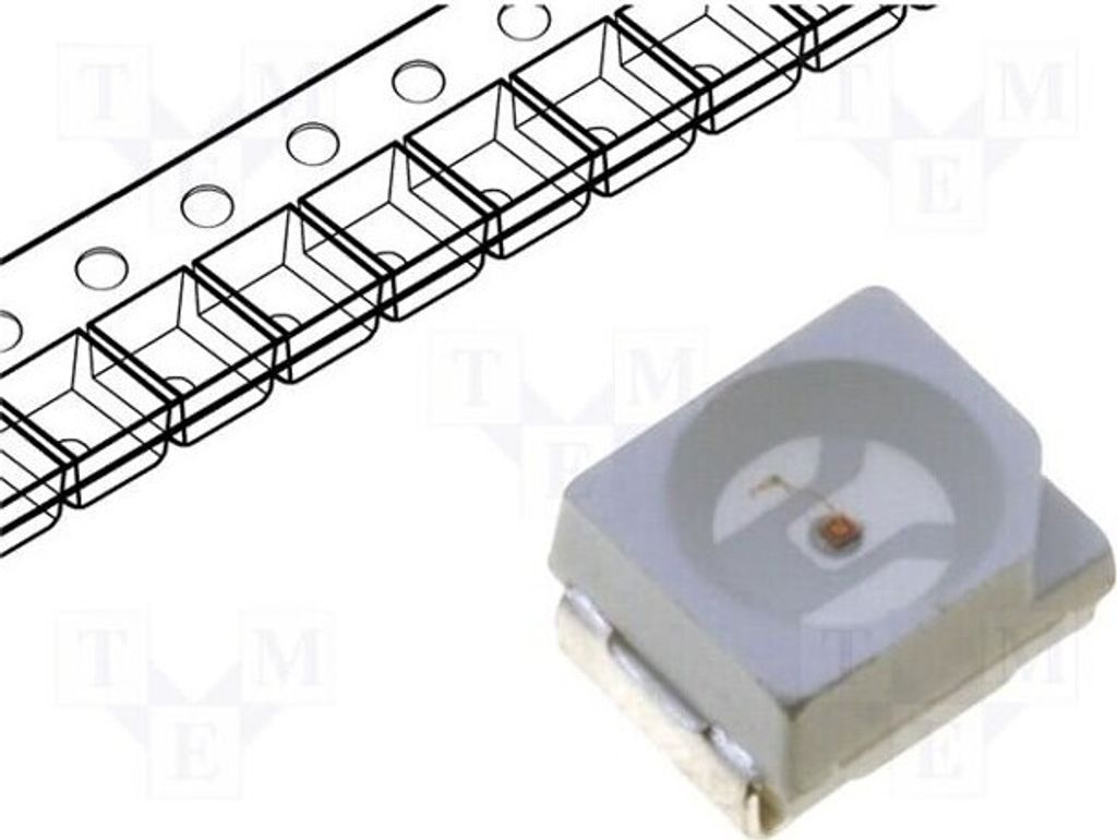5x LED rot 120° 400÷600mcd SMD 3,5x2,8x1,9mm 3528,PLCC2 20mA WW-RUA30TS-H1 LED-Di
