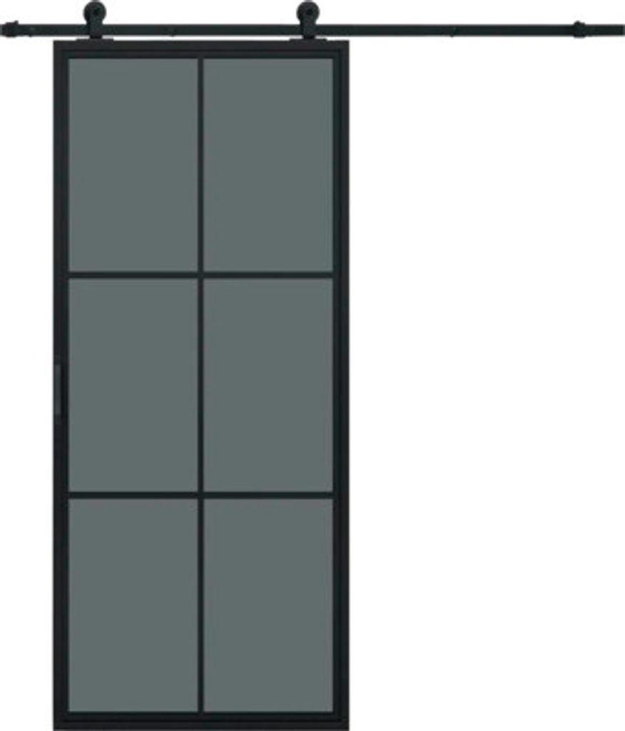 Pertura Schiebetür Komplett-Set Jarn 03 Black 1000x2350 mm inkl. Laufschiene mit Rolle,Griff-Set