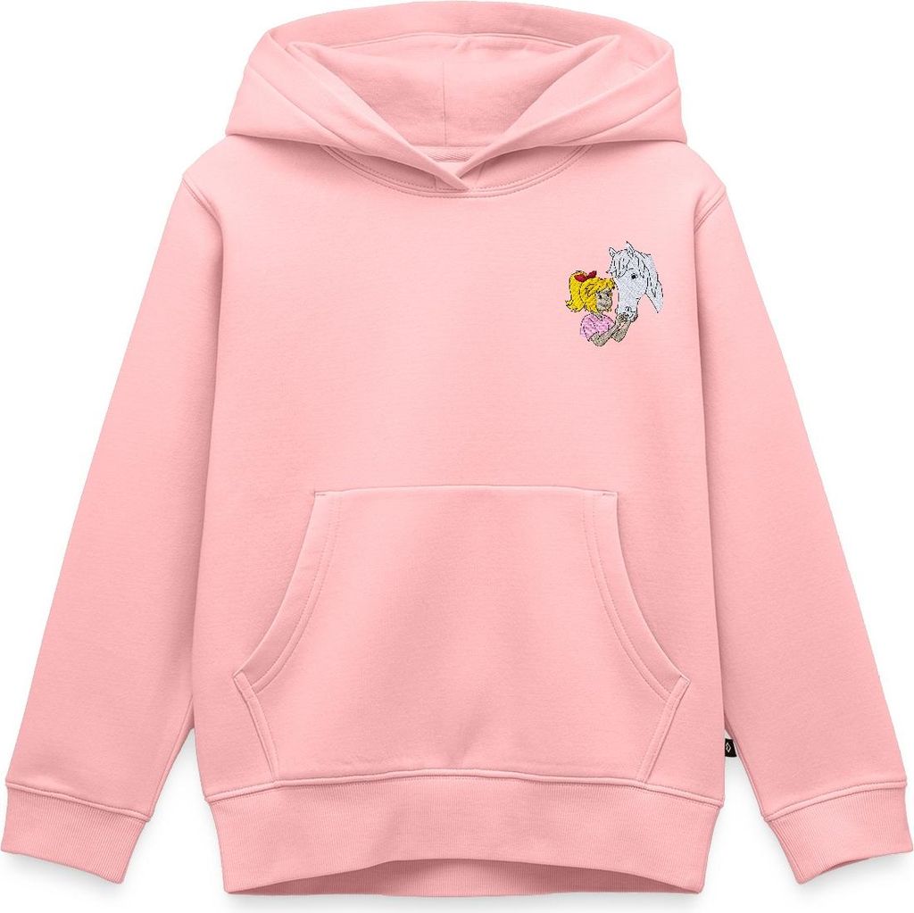 Spreadshirt Bibi & Tina Bibi und Sabrina Stick Kinder Premium Hoodie, 134/140 (8 Jahre), Rosa