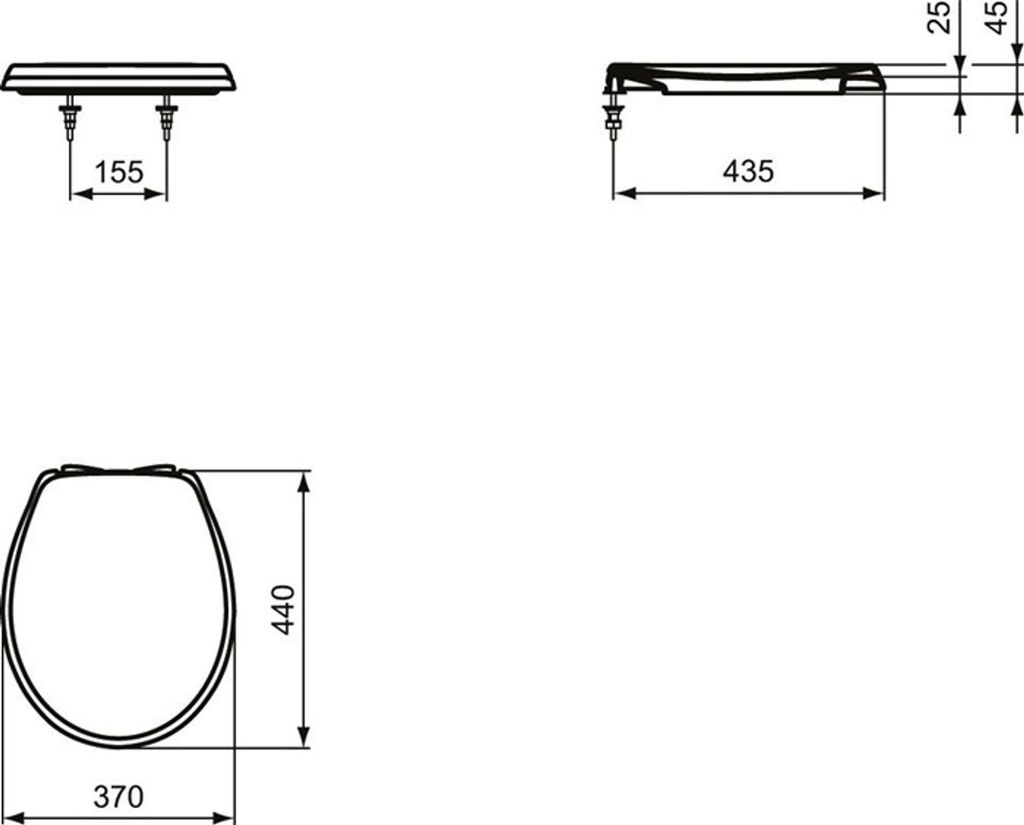 Ideal Standard WC-Sitz EUROVIT Scharniere Edelstahl weiß, Produktbild 2